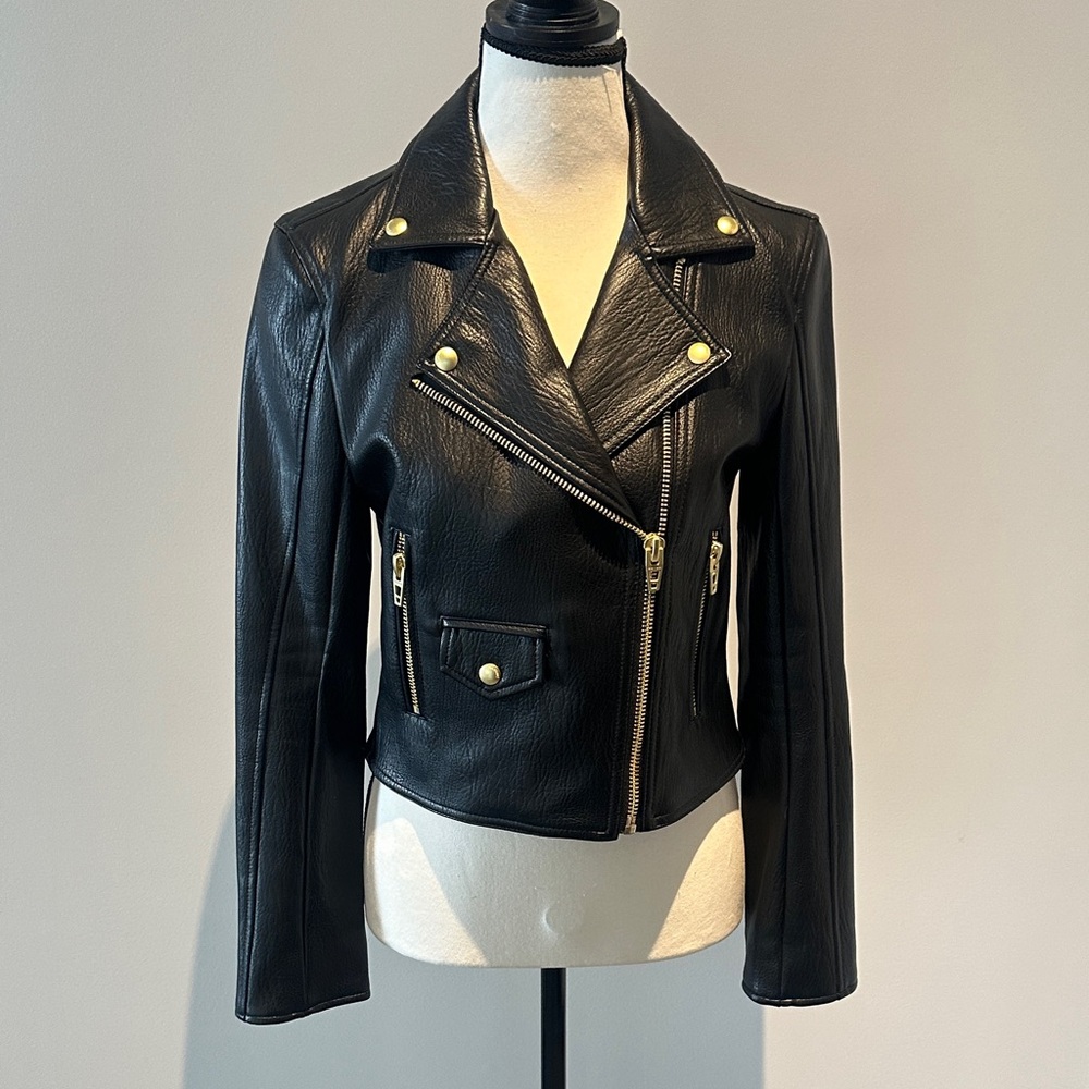 Blank NYC Black Moto Jacket with Gold Hardware